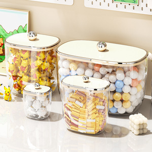 Toy Storage Jar Transparent Plastic Rectangle Sealed Organizer For Building Blocks Eco-Friendly 1-3L Standing Type - Product Image 1