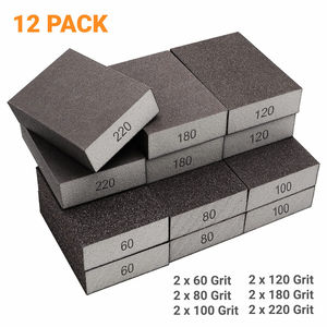 Kit d'éponges de ponçage pour plaques de plâtre, blocs de ponçage manuels, tampons de ponçage humide et sec, papier abrasif grains 60-220 - Product Image 4