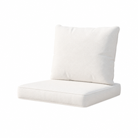 Coussin de chaise de patio anti-UV, résistant à l'eau, séchage rapide, respirant, en mousse, avec housse zippée à nouer, couleur crème, lot de 2 pour l'extérieur