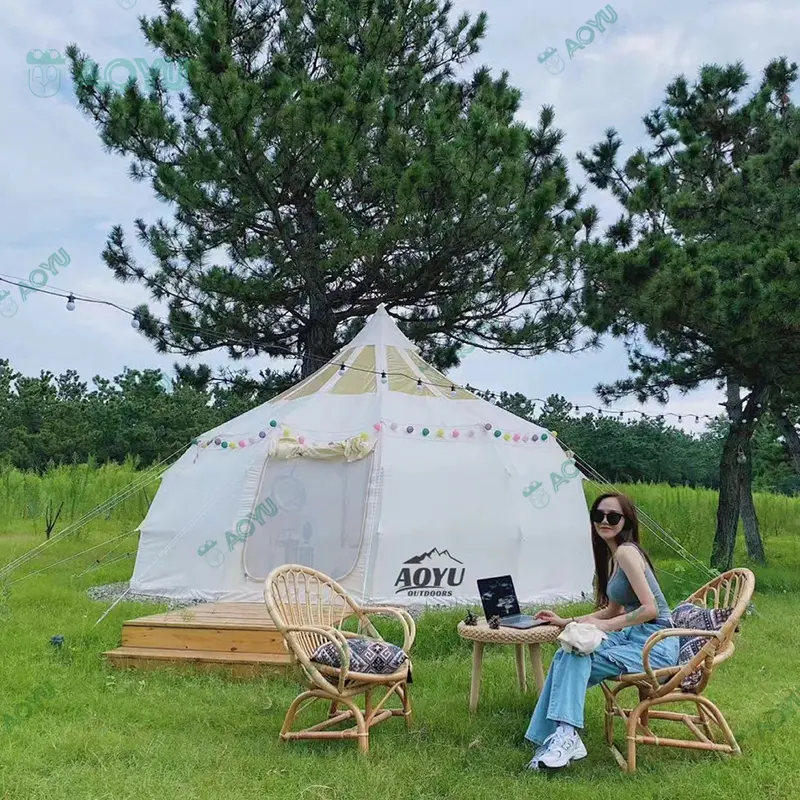 Aoyu glaglaiçin su geçirmez çadır 2 kişi pamuk çadır tuval fiyatları oturma tesisi çadır çöl
