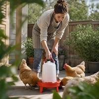 Abreuvoir et mangeoire verticaux modernes en plastique pour poulets, anti-fuite, réglables, portables, à gravité, pour volailles, utilisation en ferme