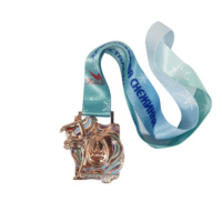 Médaille de course cycliste personnalisée en alliage de zinc émaillé pour le sport, la danse et le cyclisme