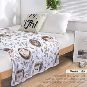 Cute Hedgehog Flannel Blanket <b>Throw</b> Blanket Nap Blanket Lightweight Breathable <b>for</b> Bed Sofa <b>Couch</b> Custom Print OEM ODM - Product Image 4