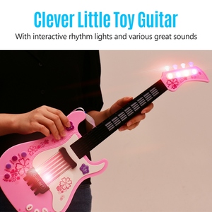 Bambini piccola chitarra con luci ritmiche e suoni divertenti strumenti musicali educativi chitarra elettrica giocattolo per bambini - Product Image 6