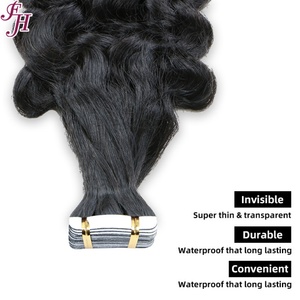 ผมต่อแบบเทป FH Wholesale Curly Invisible Tape ผมบราซิลเกรด 12a ผมแท้แบบดิบ Remy Kinky Curly Tape Ins ต่อผมแบบเทป ผมมนุษย์ 100% - Product Image 5