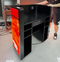 Écran LED portable P1.86 incurvé sur roulettes pour stand DJ, comptoir de bar, salon professionnel, discothèque, festival de musique, pub
