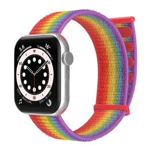 Tali jam tangan nilon untuk iwatch, tali jam tangan kepang bernafas untuk apple