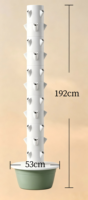Tour hydroponique ronde à 11 niveaux, 4 trous par niveau, 44 trous au total, support d'escalade et lampe de culture en option, colonne de culture verticale