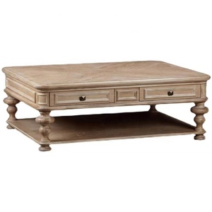 高品质美国仿古实木大茶几套装客厅家具 - Product Image 1