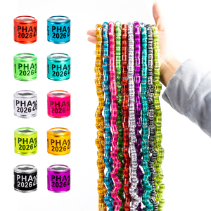 PHA <span class=keywords><strong>2026</strong></span> Duivenpoot ringen binnendiameter 8mm Aluminium Plastic Vogels Papegaaien Kwarten Poot ringen met nummer 100 stuks/verpakking - Product Image 3