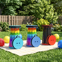 Tabouret pliable rond compact et portable pour le camping, la randonnée et les voyages en plein air