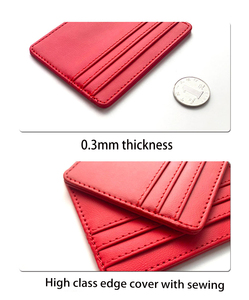 Logo de marque personnalisé <span class=keywords><strong>porte</strong></span>-cartes en cuir pour femmes OEM mince matériau PU 6 fentes pour cartes portefeuille de poche pour cadeau de promotion - Product Image 3