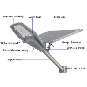 高ルーメン屋外防水Ip66アルミニウム100w200w300w400wソーラーLED街路灯 - Product Image 3