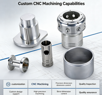 Le fabricant propose des composants de quincaillerie en aluminium sur mesure, usinés par CNC, de précision, non standard, avec finition sablée, nickelée et chromée.
