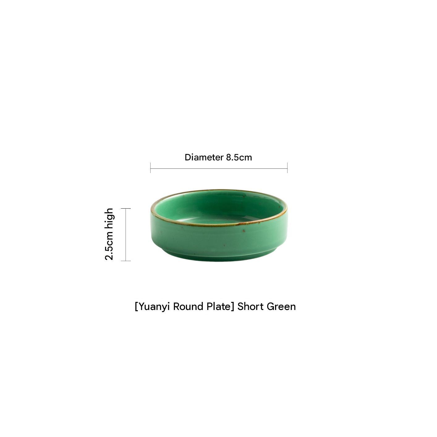 Plato redondo corto de 3.5 pulgadas, sabor verde.