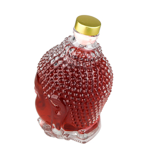 Bouteille en verre à tête de bouddha transparente personnalisée de 750ml bouteille de vin blanc en cristal décoration de bouteille de vin rouge scellée créative - Product Image 5