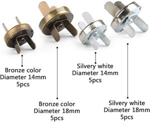 TIMESETL Set Mm Magnetic Snap <b>Button</b> for Purse & Travel Bags with Storage Box Silver Antique Brass Metal - Product Image 4