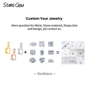 Starsgem 0.5ct 1.0ct redondo corte brillante laboratorio crecido diamante perforado con láser 10K/18K oro lujo Unisex colgante collar - Product Image 5