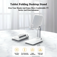 Support de bureau pliable et télescopique en ABS pour tablette et téléphone, avec logo personnalisé, charnière à double axe, hauteur réglable, support mains libres