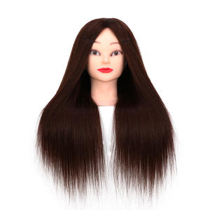 Maniquí de cosmetología de cabello humano Real 100%, práctica de salón, muñeco de entrenamiento de peluquería con cabeza y hombros - Product Image 5
