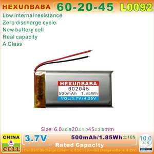 3.7V 500mAh 602045 2 ワイヤーポリマーリチウムイオンリチウムイオンバッテリー TWS GPS Mp3 スピーカー DVR レコーダー Mp4 L0092 用 - Product Image 4