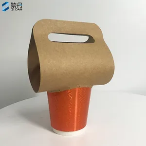 Özel baskı çevre dostu kullanımlık kağıt kupa kılıfı sıcak kahve kağıt bardak ceket fincan taşıyıcı poli