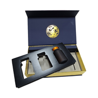 Coffret de parfum élégant noir et or, emballage en papier kraft personnalisé de luxe pour huiles essentielles, coffret cadeau cosmétique