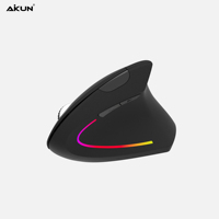 Souris verticale sans fil OEM MX838-2.4G avec récepteur USB, câble Type-C, batterie rechargeable, rétroéclairage RGB, 800-1200-1600 DPI, ergonomique