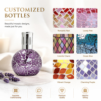 Lampe à parfum catalytique en verre mosaïque 100 ml, diffuseur d'arômes purificateur d'air, éliminateur d'odeurs, brûleur d'huiles essentielles sans flamme