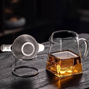 Service à thé en verre borosilicate haute résistance avec infuseur épaissi, idéal pour le bureau, cadeau pour adultes - Product Image 2