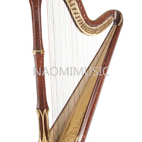 Harpe à pédales de concert avancée, gravée, marque Bow Brand, 47 cordes, gamme G0-C7, ensemble complet avec chariot extensible