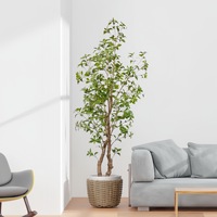 Pohon Bonsai buatan, pohon Bonsai buatan, tanaman buatan, dekorasi rumah dan kantor, tanaman buatan Bonsai dalam Pot plastik
