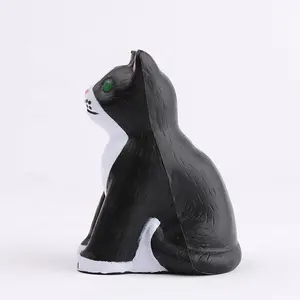 Promosyon kedi şekli stres topu toptan kabartma özel Logo PU köpük sevimli hayvan stres topu