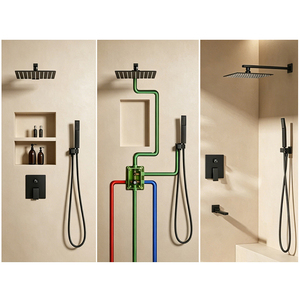 Système de douche pluie moderne en laiton massif, ensemble de douche à main haute pression pour projets hôteliers et salles de bain, vente en gros - Product Image 5