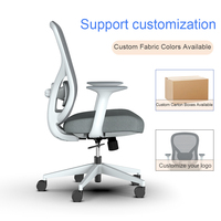 Chaise de bureau ergonomique moderne en maille avec hauteur et dossier réglables, pivotante, pour usage scolaire, personnalisable