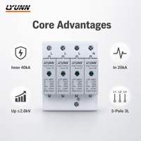 Dispositif de protection contre les surtensions AC SPD Type 2 1P 2P 3P 4P 275V 385V 40kA 20kA Parafoudre sur rail DIN IEC 61643-11