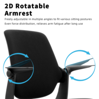 Chaise de bureau ergonomique en tissu ZOTER, chaise de bureau pivotante à dossier moyen avec accoudoirs réglables et plusieurs couleurs