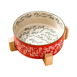 Doe Pet Wholesale Nouveaux bols en céramique rétro floraux créatifs peints à la main pour animaux de compagnie, bols pour chien et chat, bols pour nourriture et eau - Product Image 5