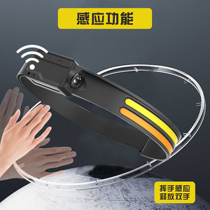 Outdoor Sensor Headlamp Led <b>Rechargeable</b> Emergency Cycling High Intensity Silicone Headlamp - Product Image 4