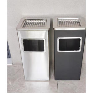 Poubelle d'hôtel en acier inoxydable, cendrier vertical, poubelle à clapet pour hôtel, centre commercial, ascenseur, zone fumeurs - Product Image 3