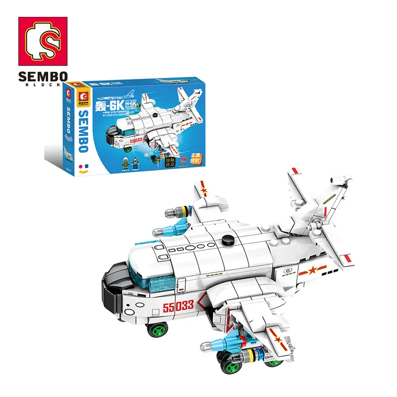 Sembo Block ชุดเครื่องบินทหารบอมเบอร์202120,ชุดทหารสงคราม355ก้อนอิฐของเล่นทหารชุดบล็อกก่อสร้างของเล่นสำหรับเด็กผู้ชายปี H-6K