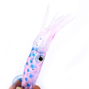 Señuelo de pesca de silicona luminoso con diseño de pulpo y calamar, cebo blando impreso para pesca en agua salada de lucio, bacalao y cangrejo (superficie/agua media) - Product Image 5