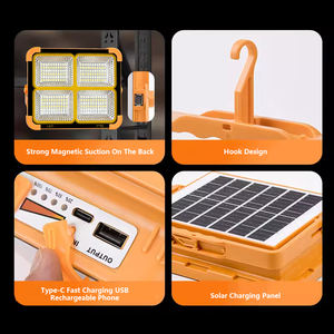 <span class=keywords><strong>Projecteur</strong></span> LED <span class=keywords><strong>solaire</strong></span> pliable à <span class=keywords><strong>double</strong></span> panneau IP66, rechargeable par USB, lampe portable pour extérieur, jardin, randonnée, lampe d'urgence - Product Image 6