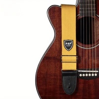 Sangles de guitare de haute qualité, couleur unie vibrante, en coton tissé, pour guitare acoustique et électrique, avec extrémités en cuir