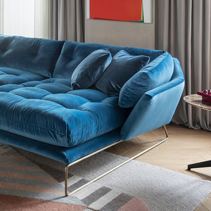 Saba canapé salon Design nordique cadre en acier velours Chaise Longue mobile pour grands/petits espaces meubles de maison Ultra-doux - Product Image 3