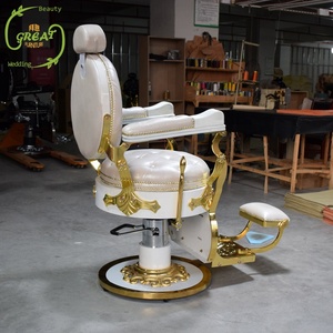 Gran Foshan Venta caliente de fábrica de lujo de alta calidad de negro y oro silla de barbero - Product Image 6