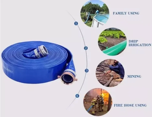 Heavy Duty 10 Bar PVC Layflat Tuyau Sunny Farm Irrigation Water Delivery Pipe Lay Flat Tuyau de vidange pour l'arrosage de l'irrigation - Product Image 2