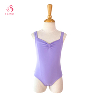 Justaucorps de danse pour filles, style camisole, froncé, extensible, à fines bretelles spaghetti, pour ballet et jazz