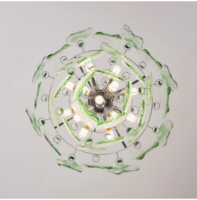Lustre moderne en verre vert dégradé JYLIGHTING, luminaire suspendu en verre soufflé à la main pour salon salle à manger