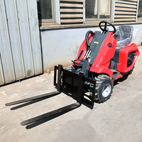 Günstiger 3-Rad-Radlader mit Greifer, hydraulischem Ausleger und Schneeschaufel für Garten- und Straßenbau